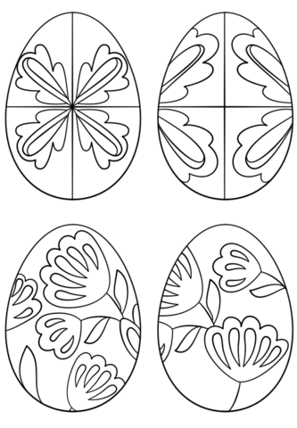 Pysanky Eggs Coloring Page